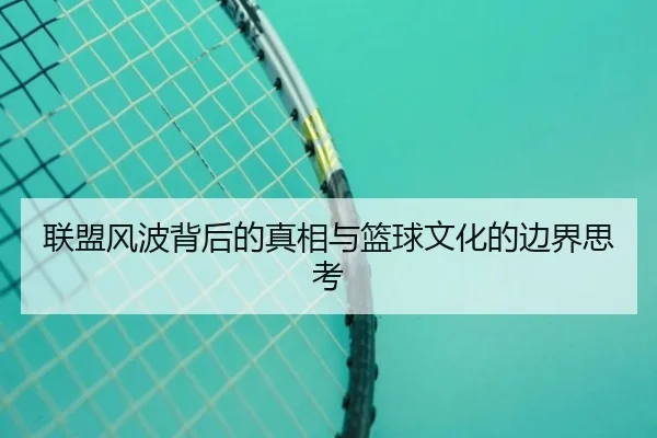 联盟风波背后的真相与篮球文化的边界思考